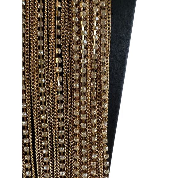 Gold-toned and rhinestone bib necklace. 19.75” length necklace. - Picture 8 of 12